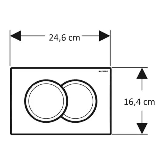 Przycisk Delta 01 246 x 164 x 23 mm do spłukiwania dwudzielnego chrom mat